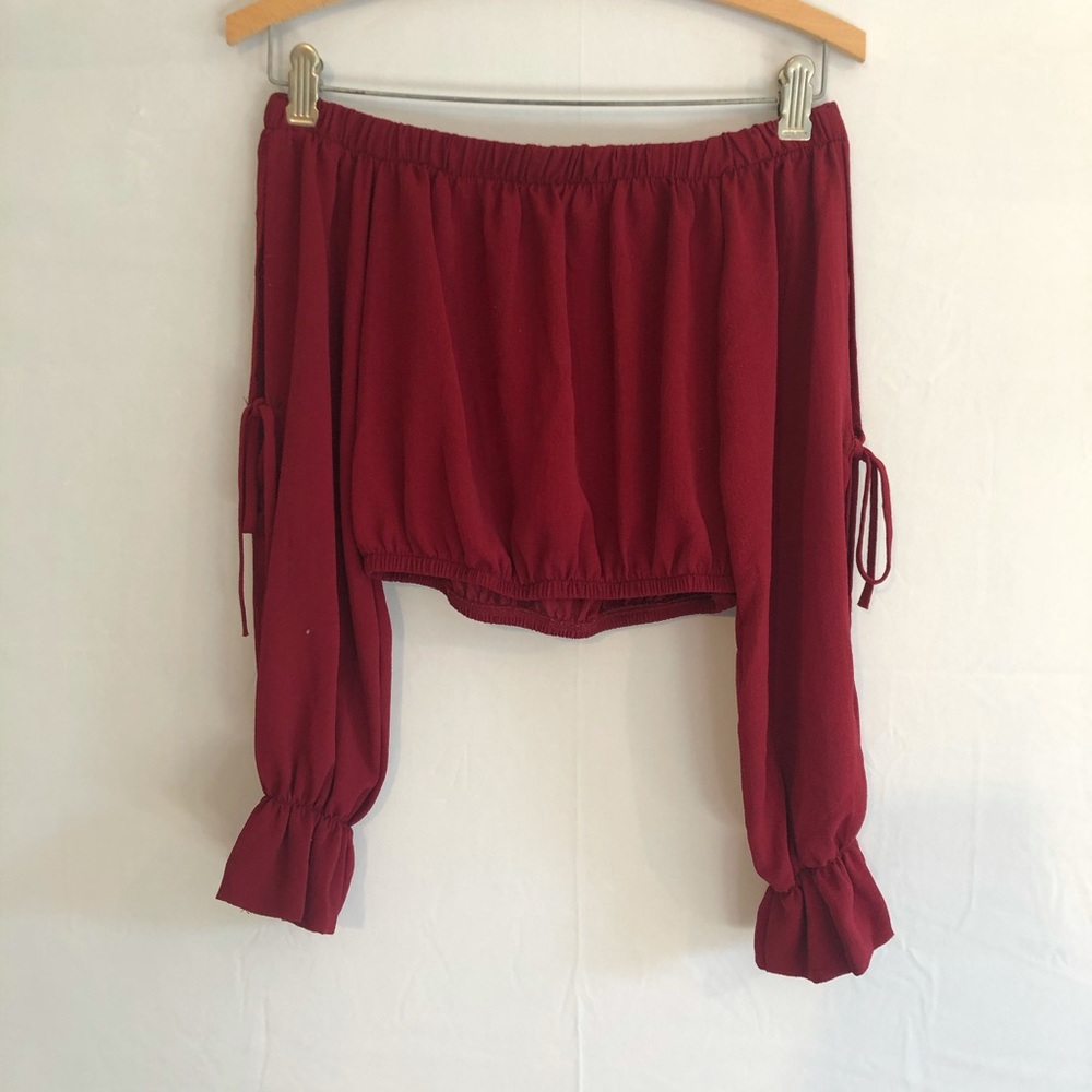 Red off shoulder top